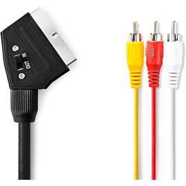 Câble péritel commutable Scar T mâle - 3 x RCA mâle