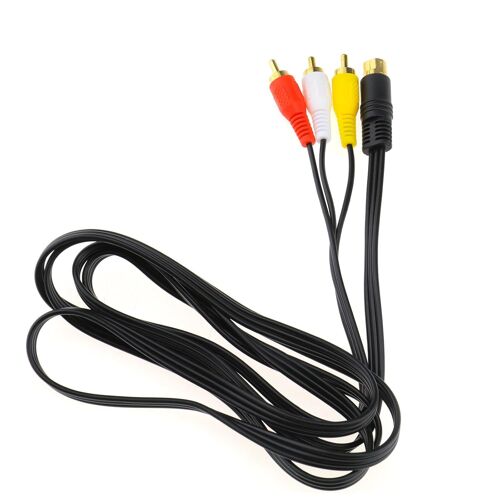 1.8m RCA AV TV Câble Pour Sega Saturn Console de Jeu Scart Plaqué Or Remplacement