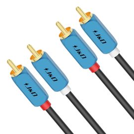 Câble Audio Stéréo 2 RCA M/M, Cordon Audio Auxiliaire 2RCA avec Coque en Alliage d'Aluminium et Fiche Plaquée or pour Home Cinéma, HDTV, Amplificateurs, Systèmes Hi-Fi, Haut-Parleurs, 3 M