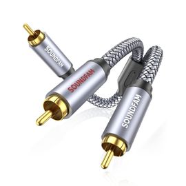 Câble RCA Y - 2M - Câble RCA Répartiteur 1-RCA Mâle vers 2-RCA Mâle Câble Audio Stéréo pour Subwoofer, Amplificateur, Hi-Fi & Home Cinéma, Analogique & Numérique