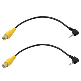 Lot de 2 câbles de 2,5 mm vers RCA pour caméra de recul mâle 2,5 mm vers câble RCA, navigateur GPS, vidéo AV (20 cm)