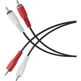 Câble RCA, 5,00m de câble audio RCA, câble audio stéréo RCA, 2x RCA mâle à 2x RCA mâle, pour subwoofer, barre de son, téléviseur, amplificateur, Hi-Fi, noir