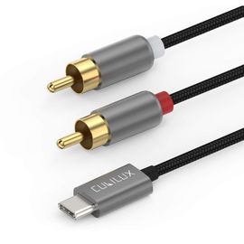 Câble audio USB C vers RCA avec DAC 192 kHz 24 bits, stéréo 3 mètres, compatible MacBook, iPhone 16/15, iPad Pro 13/12.9/11, iPad Air, Samsung S25/S24/S23, Android