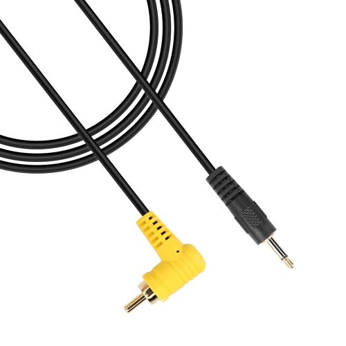 Câble convertisseur audio mono vers RCA 3,5 mm - Angle droit de 90 degrés vers mâle de 0,3 cm - Pour haut-parleurs, caisson de basses, amplificateur (1,8 m)