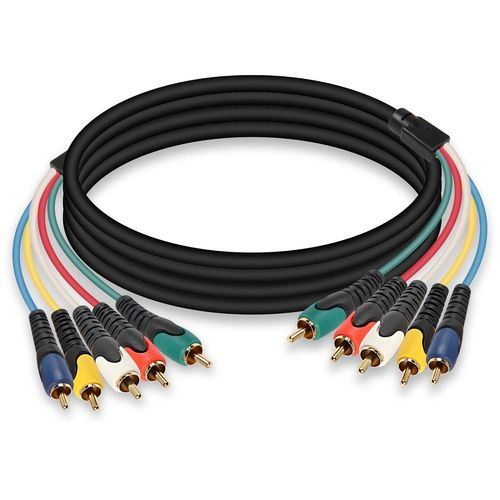 Câble Audio Vidéo 5 Rca Mâle Rvb Vers 5Rca Mâle Plaqué Or Pour Dvd, Tv/Hdtv, Vcr, Lecteur Cd Vcr, Caméscope, Projecteur (1,5 M)[Q660]