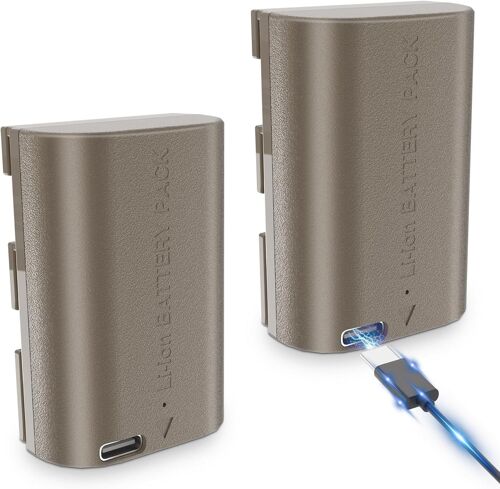 2X LP-E6 LP-E6N LP-E6NH Batterie Rechargeable 2350mAh pour Canon R5 R5c R6 R6II R7 EOS Mark R 5D 6D 7D 70D 80D 90D Conçu avec USB-C Port Charge Rapide(Aucun Chargeur Requis)
