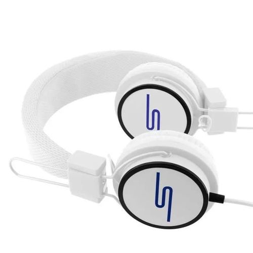 Casque audio son stéréo EXTRA-Bass - fonction. micro + télécommande - BLANC pas cher NOEL