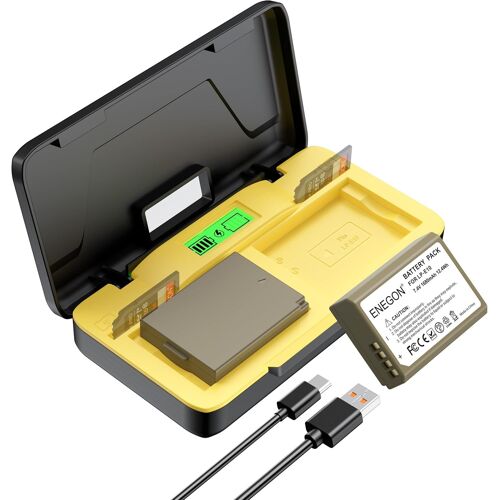 Chargeur LP-E10 avec 2 Batteries 1680mAh, Charge Rapide 20W, boîtier avec Emplacement pour Carte SD, Compatible avec Canon EOS 1100D, 1200D, 1300D, 2000D, 3000D, 4000D appareils Photo