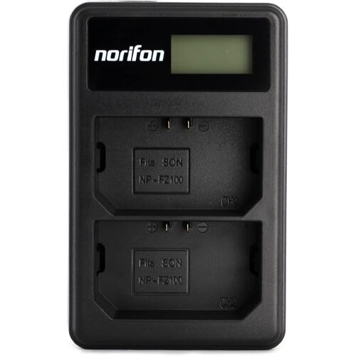 NP-FZ100 Double Canal LCD USB Chargeur pour Sony A7 III, A7R III, A9 et Plus