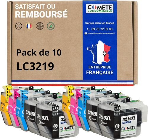 LC3219XL - 10 Cartouches d'encre Compatibles pour Brother LC3219 XL 3219 - pour Brother MFC-J5335DW MFC-J6530DW MFC-J6930DW MFC-J5930DW MFC-J6935DW (4 Noir et 6 Couleur)