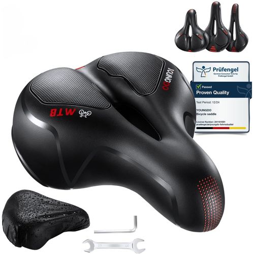 Asfasfq-Selle Velo Confortable, Selle Vélo Gel Ergonomique Avec Boule D'amortisseur À Double Ressort, Siège De Vélo Pour Bicyclette Vtt Vélos De Montagne Pliants