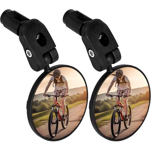 Miroirs De Vélo, Miroir Convexe Pour Guidon 360° Réglable Haute Définition Rétroviseur De Vélo Pour Le Vélo De Route De Montagne Moto Bicyclette (2 Pièces)