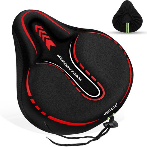 Housse De Selle De Vélo Rembourrée En Gel, Mousse Extra Douce, Large Housse De Selle Pour Vtt, Vélo D'appartement, Vélo D'appartement, Peloton, Rembourrage De Selle Confortable Pour Homme Femme