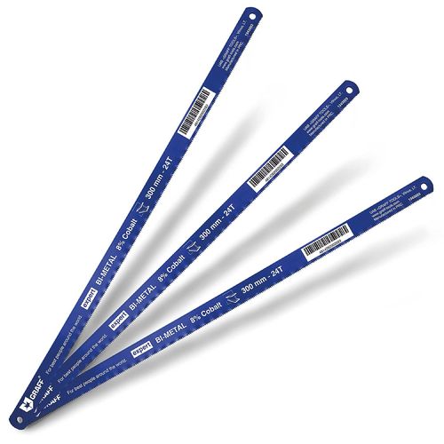 Lame de Scie à Métaux pour Acier Inoxydable 300mm 24 TPI - Bimétal 8% Cobalt Lame de Scie - Lot de 3 Lames