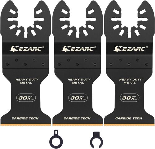 Carbure Lame de Scie Oscillante, Outil Multifonction Saw Blades Accessoires Idéal pour Enlever le Métal Durci, les Clous, les Boulons et Les vis, 3-piece