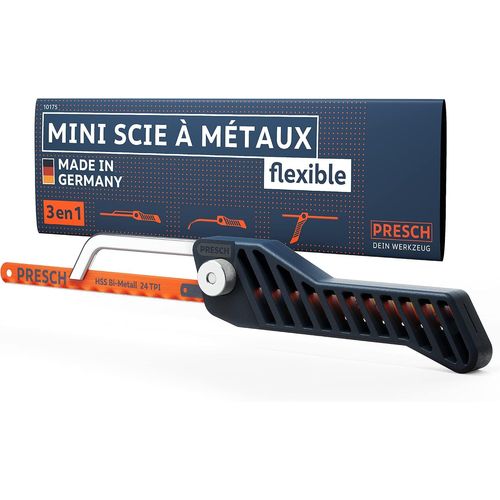 Mini Scie à Métaux flexible 300mm - Scie junior 3 en 1 incl. lame de scie à métaux - Poignée de scie réglable - Petite scie à métaux