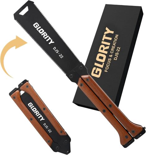 Scie Japonaise, 203 MM Menuisier, Egoine Stables à Double Tranchant 13/14 TPI, Scie à Bois à 3 côtés, scie à lame SK5, scie à Onglet Affleurante pour Tendre Dur Bois DJS-22