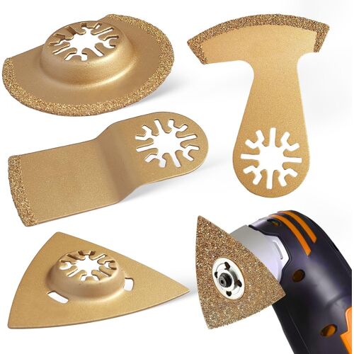 Outil Multifonction en 4 Formes pour Scie Oscillante l'ouverture Meulage Coupe Dégagement Outils Multifonction Outil Rotatif Multifonction Lame Scie Oscillante pour la Construction Famille Atelier
