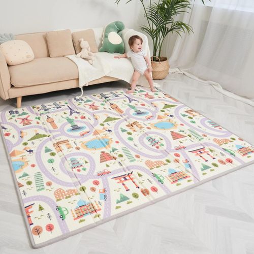 Tapis D'éveil En Mousse, Épais Et Pliable Pour Enfants - 200 X 180 X 1,5 Cm - Monuments | Superbe Bebe