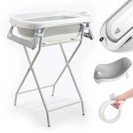 Baignoire Bébé Pliable Sur Pied Â Avec Support, Thermomètre 2.0, Siège Et Kit De Drainage Â Dès La Naissance - Leaf | Superbe Bebe
