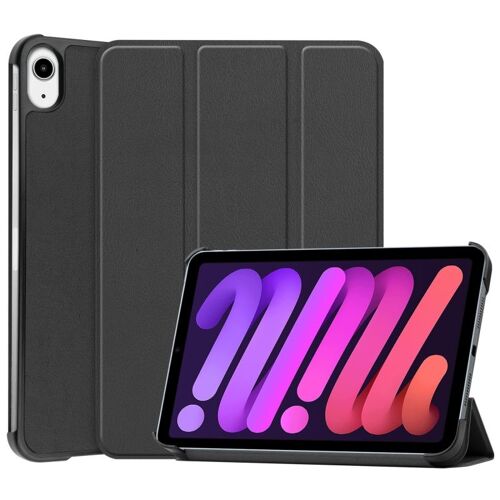 Étui En Cuir 3 Plis Avec Texture Custer Pour Ipad Mini 6 / Mini 2024 - Noir