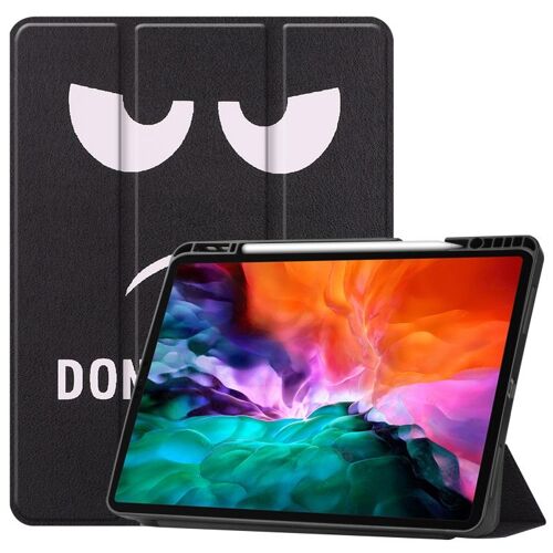 Étui En Tpu Et Cuir Pu Pour Ipad Pro 12.9 (2021/2022) Avec Support Pliable, Fonction Veille/Réveil Et Emplacement Pour Stylo - Big Eye Me