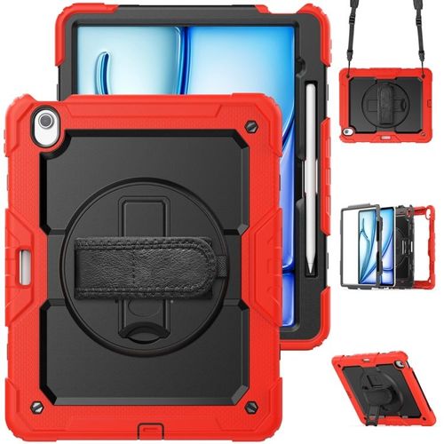 Coque Hybride En Silicone Pour Ipad Air 13 (2024/2025) - Rouge Et Noir