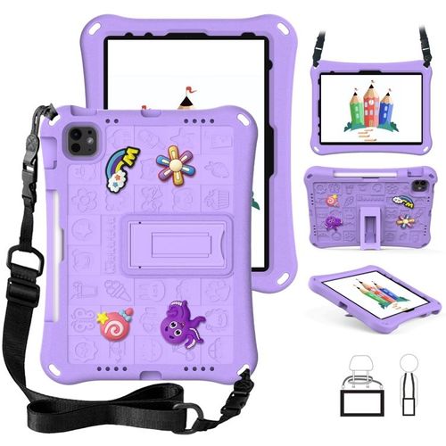Coque Complet Hi Baby Eva Pour Ipad Air 11 (2024/2025) Avec Sangle - Violet Clair