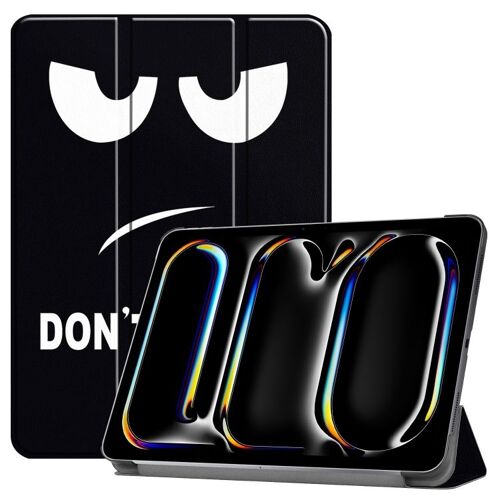 Housse En Cuir Peinte 3-Fold Pour Ipad Pro 13 2024 - Grands Yeux Moi