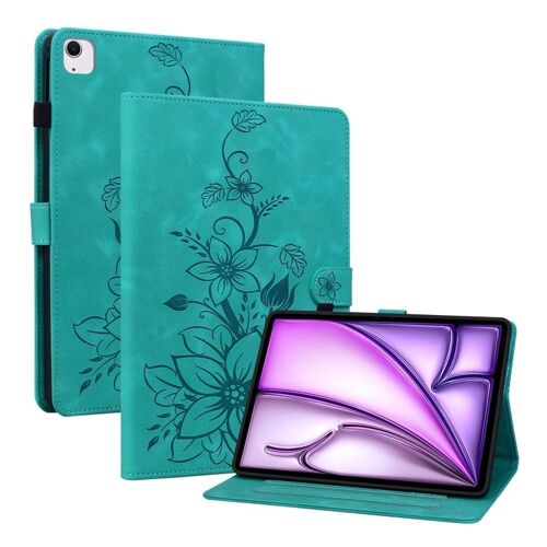 Housse En Cuir Embossée Lily Pour Ipad Air 11 (2024/2025) - Vert
