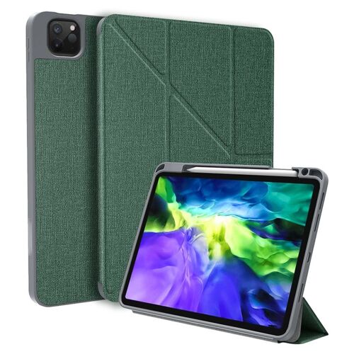 Housse En Cuir Multi-Pli Pour Ipad Pro 12.9 (2020/2021/2022) - Vert Foncé