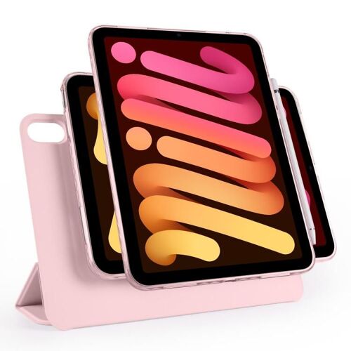 Étui Trifold Magnétique En Cuir Acrylique Pour Ipad Mini 2024 / Mini 6 - Rose