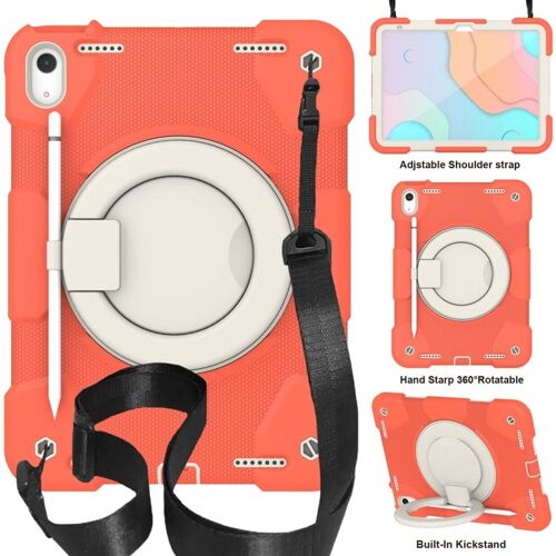 Housse 360° En Pc+Silicone Pour Ipad 11 11e Gén / 10.9 10e Gén (2022/2025) - Orange Corail