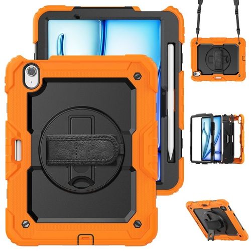 Coque Hybride En Silicone Pour Ipad Air 11 (2024/2025) - Orange Et Noir