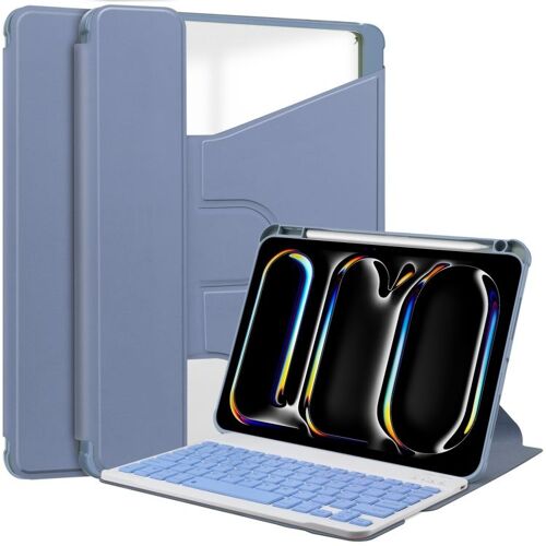 Housse en cuir transparente avec clavier pour iPad Pro 11 2024 - Lavande