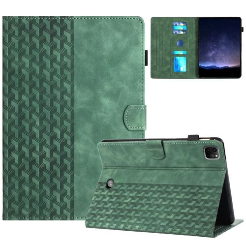 Étui En Cuir Embossé Pour Ipad Pro 11 2024 Avec Blocs De Construction - Vert