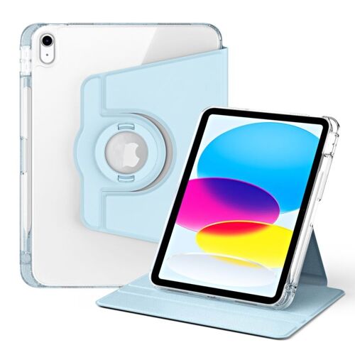 Étui En Cuir Acrylique Transparent 360° Détachable Pour Ipad 11 11e Gén / 10.9 10e Gén 2022/2025 - Bleu Glacier