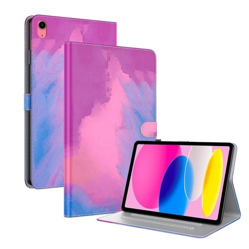 Housse En Cuir À Motif Aquarelle Pour Ipad 11 (11e Et 10e Génération) 2022/2025 - Violet Rouge