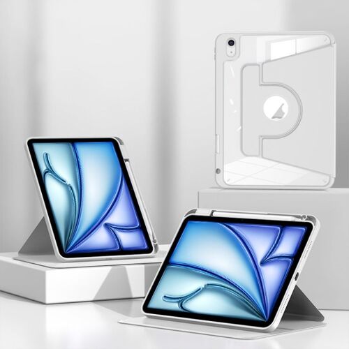 Étui En Cuir Magnétique Pour Ipad Air 11 (2024/2025) Avec Emplacement Pour Stylo - Blanc