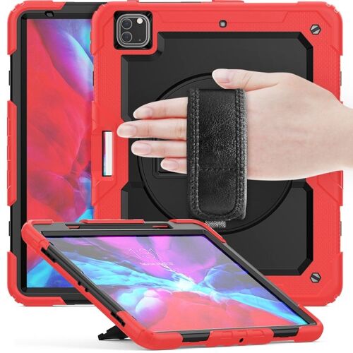 Coque Hybride En Silicone Pour Ipad Pro 13 2024 - Rouge Et Noir