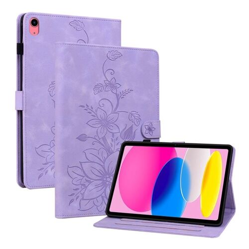 Housse En Cuir Embossée Lily Pour Ipad 11 (11e Génération) Et 10,9 (10e Génération) 2022/2025 - Violet