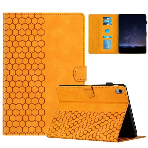 Étui En Cuir Embossé En Nid D'abeille Pour Ipad Mini 6 / Mini 2024 - Jaune