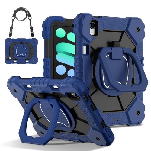 Coque Hybride En Silicone Robot Pour Ipad Mini 2024 / Mini 6 Avec Couleurs Contrastées - Marine Noir