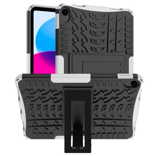 Coque En Tpu + Pc Avec Texture De Pneu Pour Ipad 11 11e Gén / 10.9 10e Gén 2022/2025 Avec Support - Blanc