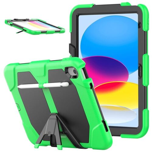 Coque Rigide En Silicone Pour Ipad 11 (11e Gen) / 10,9 (10e Gen) 2022/2025 Avec Support - Vert