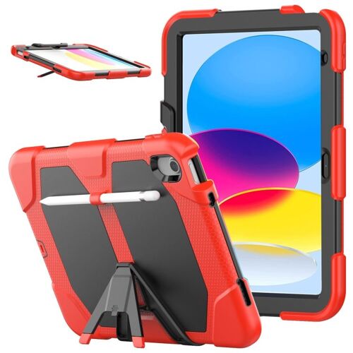 Coque Rigide En Silicone Pour Ipad 11 (11e Gen) / 10,9 (10e Gen) 2022/2025 Avec Support - Rouge