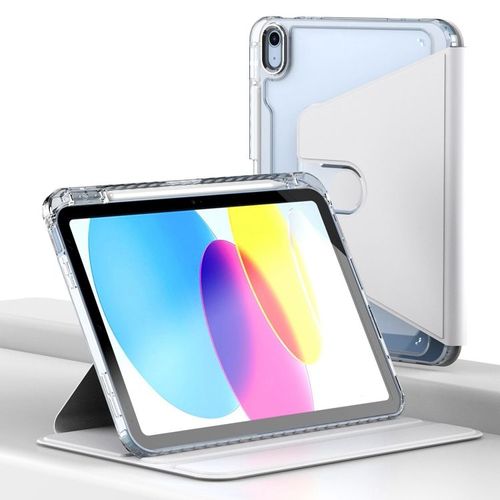 Housse En Cuir Intelligente Avec Support Rotatif 360° Pour Ipad 11 (11e Génération) Et 10,9 (10e Génération) 2022/2025 - Blanc
