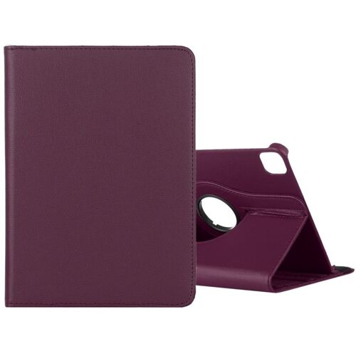 Housse En Cuir Texturé Litchi Pour Ipad Air 13 (2024) / Ipad Pro 12.9 (2020-2022) - Rotation 360° Et Support - Violet