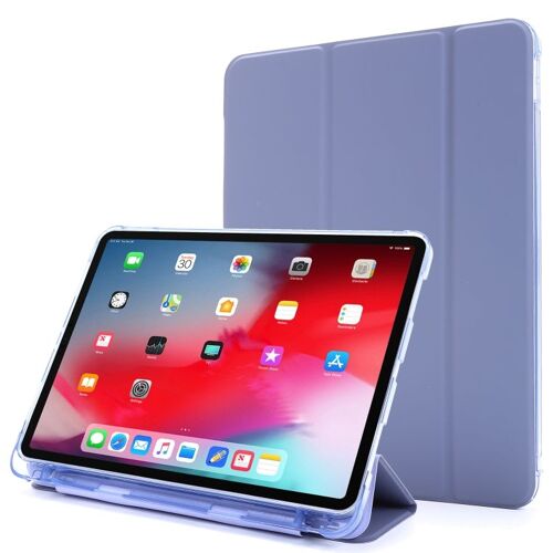 Étui En Cuir Pu Pour Ipad Pro 12.9 (2021/2022) Avec Support, Emplacement Pour Stylo Et Fonction Veille/Réveil - Violet