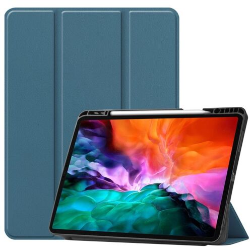 Étui En Tpu Et Cuir Pu Pour Ipad Pro 12.9 (2021/2022) Avec Support Pliable, Fonction Veille/Réveil Et Emplacement Pour Stylo - Vert Foncé